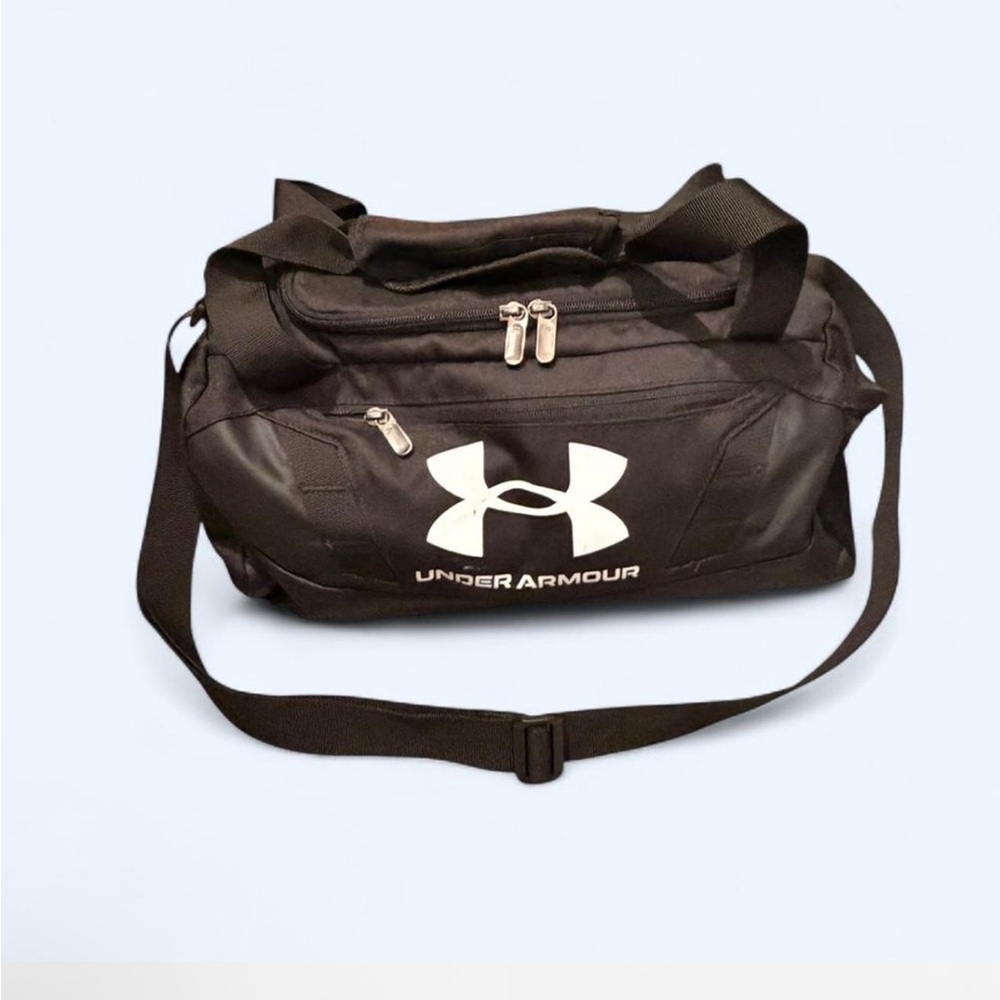 Under Armour Black Duffel Bag with White Logo